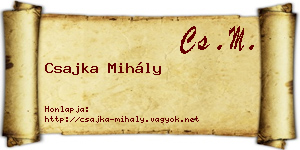Csajka Mihály névjegykártya