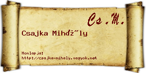 Csajka Mihály névjegykártya