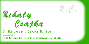 mihaly csajka business card